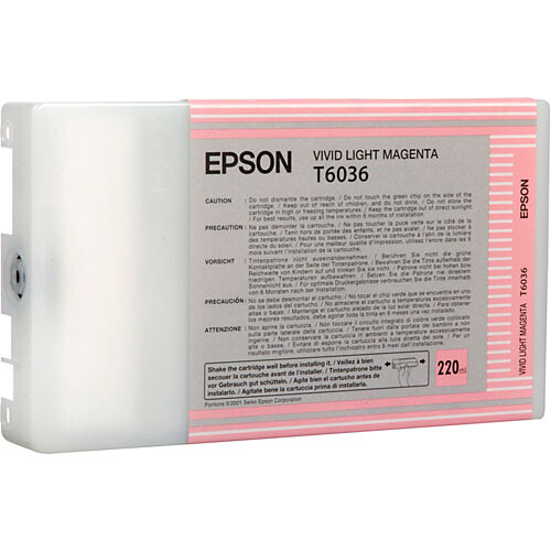 Epson T603600 Vivid Light Magenta UltraChrome K3 Ink Cartridge (220mL)