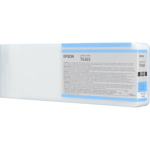 Epson T636500 Light Cyan UltraChrome HDR Ink Cartridge for Select Stylus Pro Printers (700 mL)