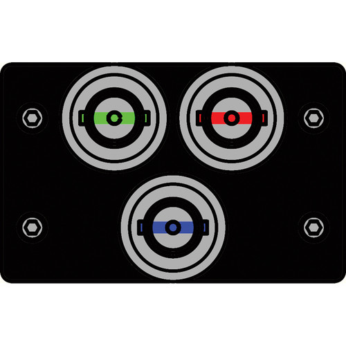 FSR IPS-V130D-BLK BNC (R/G/B) to BNC Bulkhead Insert Plate (Black)