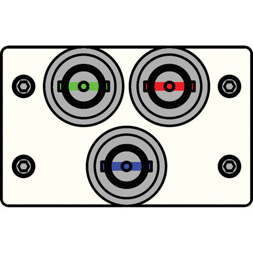 FSR IPS-V130D-WHT BNC (R/G/B) to BNC Bulkhead Insert Plate (White)