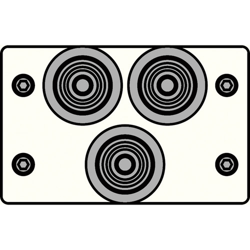 FSR IPS-V231D-WHT RCA (GRN/BLU/RED) to BNC Bulkhead Insert Plate (White)