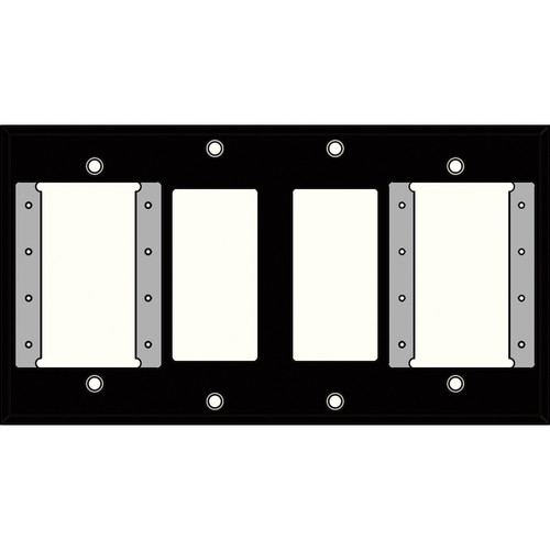 FSR IPS-WP2Q-BLK 4 Gang Wall Plate (Black)
