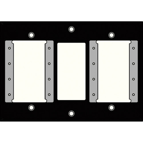 FSR IPS-WP2T-BLK 3 Gang Wall Plate (Black)