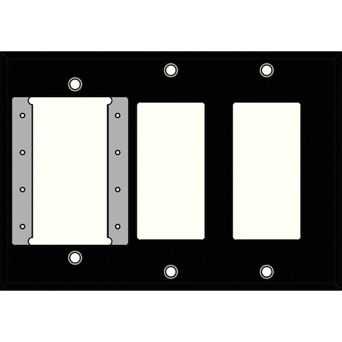 FSR IPS-WP3T-BLK 3 Gang Wall Plate (Black)
