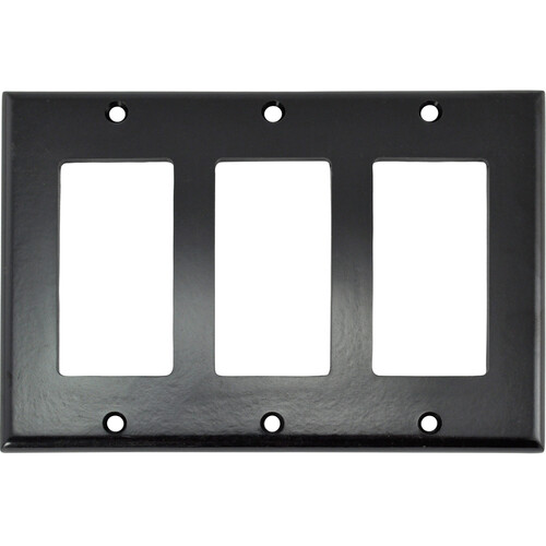 FSR SS-DPLT3-BLK Decora Wall Plate (3-Gang Black)