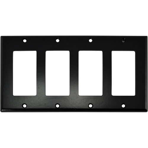 FSR SS-DPLT4-BLK Decora Wall Plate (4-Gang Black)