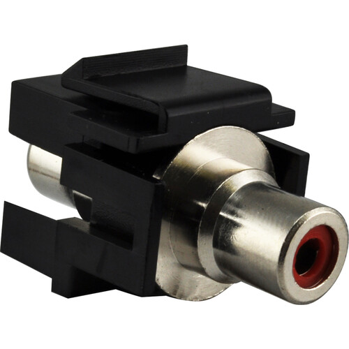 FSR SS-RCA-R-BLK RCA (Red) Pass-Thru Snap-In Connector (Black)