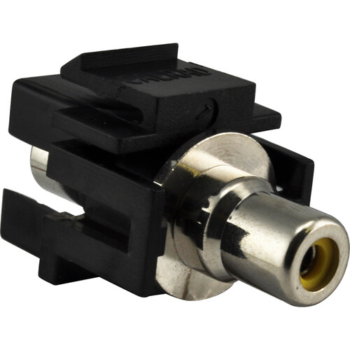 FSR SS-RCA-Y-BLK RCA (Yellow) Pass-Thru Snap-In Connector (Black)