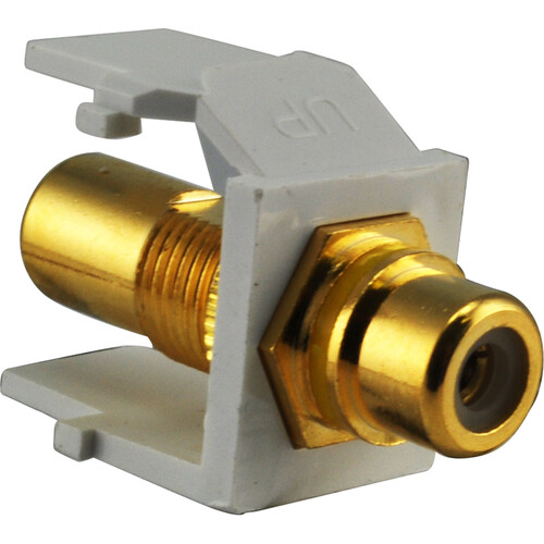 FSR SS-RCA-Y-WHT RCA (Yellow) Pass-Thru Snap-In Connector (White)