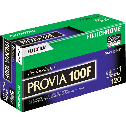 FUJIFILM Fujichrome Provia 100F Professional RDP-III Color Transparency Film (120 Roll Film 5 Pack)