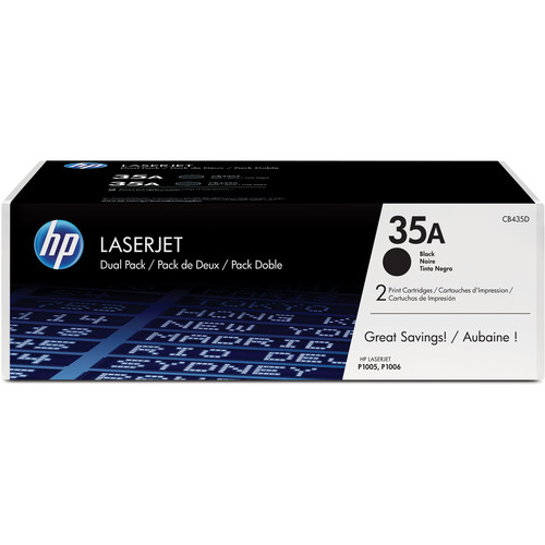 HP 35A Black Dual Pack LaserJet Toner Cartridges CB435D B&H