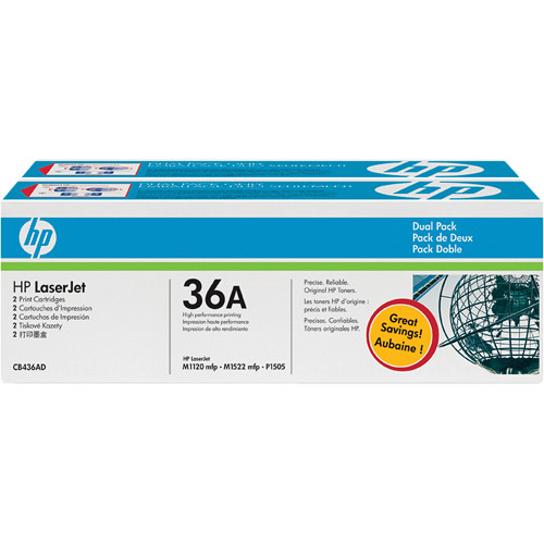 HP 36A Black LaserJet Toner Cartridges Dual Pack CB436D B&H