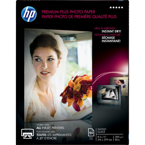 HP Premium Plus Photo Paper Glossy (50 Sheets 8.5 x 11