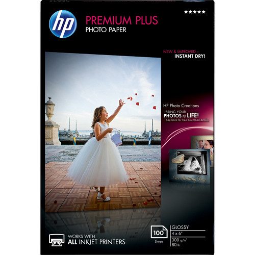 HP Premium Plus Photo Paper Glossy (100 Sheets 4 x 6