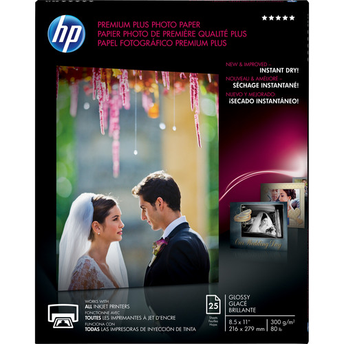 HP Premium Plus Photo Paper Glossy (25 Sheets 8.5 x 11