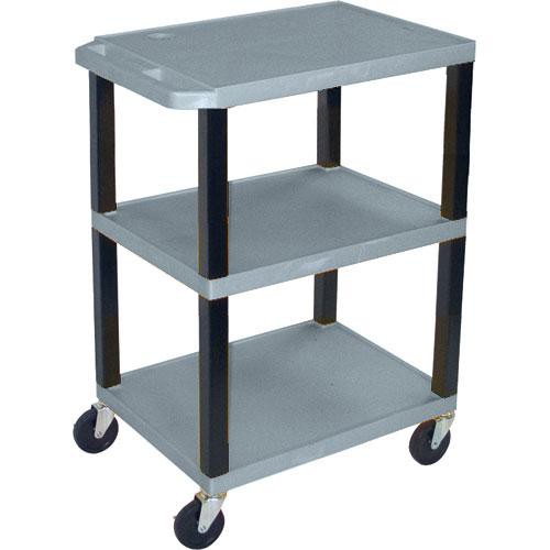 Luxor WT1642EG Tuffy Open Shelf A/V Cart - 24 x 16-42 x 18