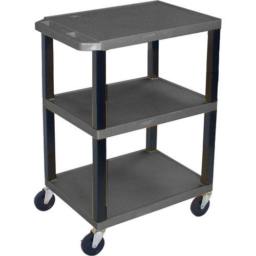 Luxor WT1642E Tuffy Open Shelf A/V Cart - 24 x 16-42 x 18