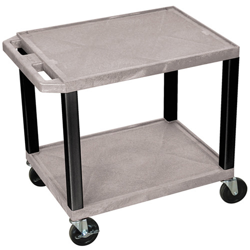 Luxor WT26GYE-B Tuffy Open Shelf A/V Cart (24.5 x 24 x 18