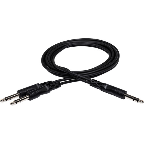Hosa Technology Stereo Phone Male to 2 Stereo Phone Male Y-Cable - 3'