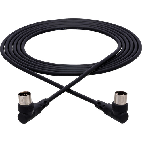 Hosa Technology Standard Right-Angle MIDI to Right-Angle MIDI Cable (3' Black)