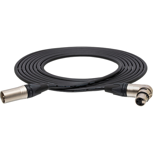 Hosa Technology Neutrik Right-Angel XLR3F to XLR3M Camcorder Microphone Cable-15'