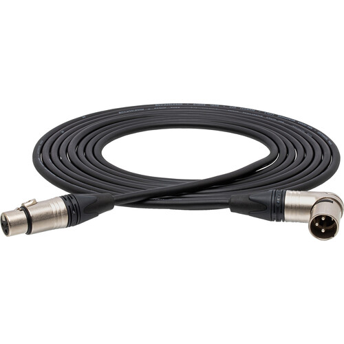 Hosa Technology Neutrik XLR3F to Right-Angle XLR3M Camcorder Microphone Cable-15'