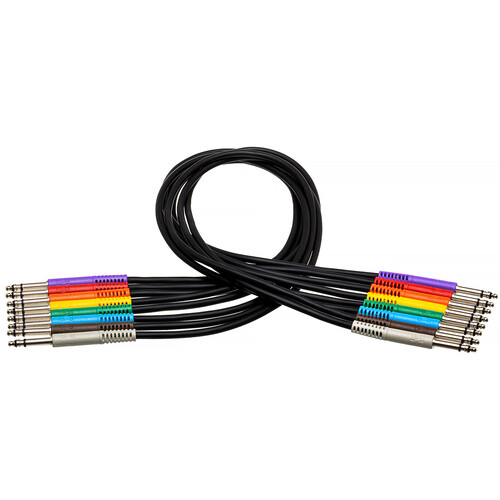 Hosa Technology Patchbay TT Male to TT Male Bantam Cable - 1' (set of 8)