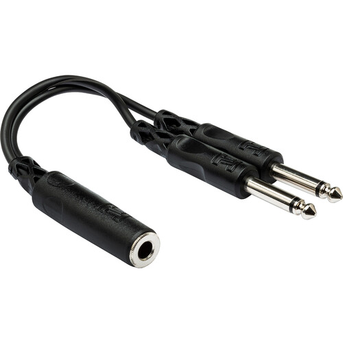 Hosa Technology 1/4" Female to Dual 1/4" Male YCable (6")