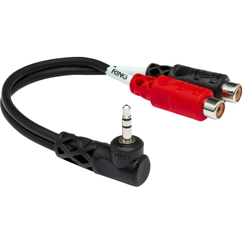 Hosa Technology Stereo Mini Male Angled to 2 RCA Female Y-Cable - 6