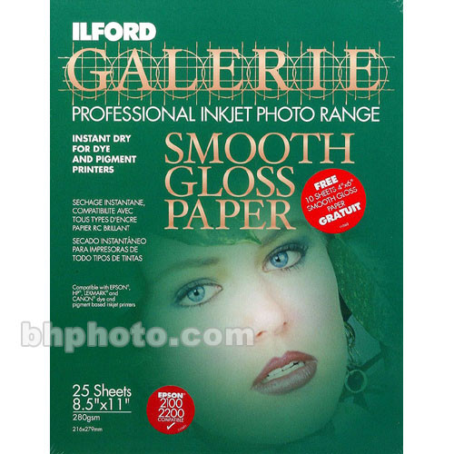 Ilford Galerie Smooth Gloss Paper 8.5x11" 25 1133028