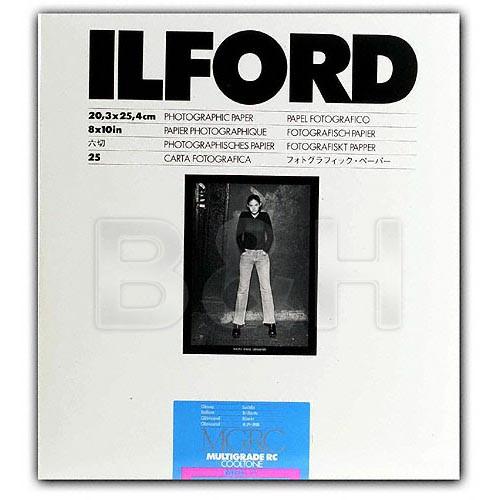 Ilford Multigrade Cooltone Resin Coated (RC) Black & White Paper (8 x 10' Glossy 100 Sheets)