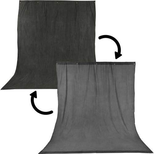 Impact Reversible Crushed Muslin Background (Charcoal/Smoke Gray 10 x 12')