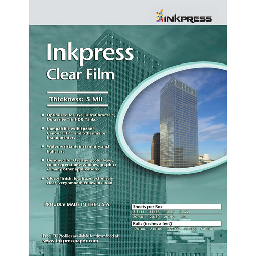 INKPRESS CLEAR FILM (5 MIL, 11 X 17