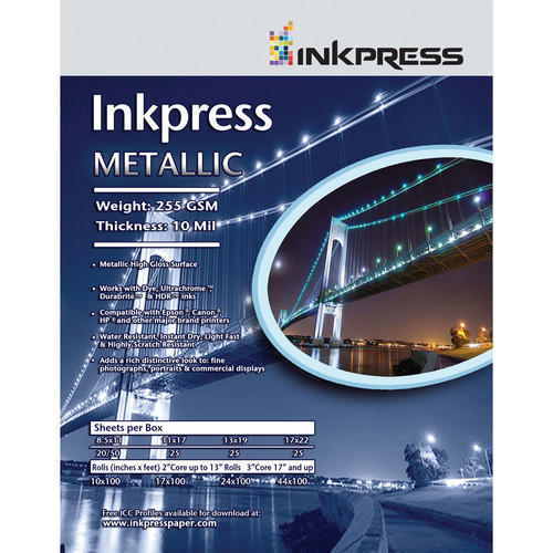 Inkpress Media Metallic Photo Paper (255 gsm 8.5 x 11