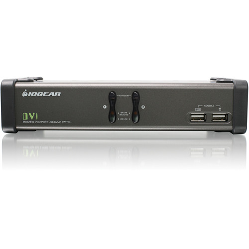 IOGEAR GCS1102 2-Port USB DVI KVMP Switch with Audio and Cables