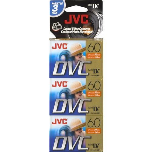JVC MDV60 Mini DV Cassette (60 Minutes Pack of 3) MDV60DU3 B&H
