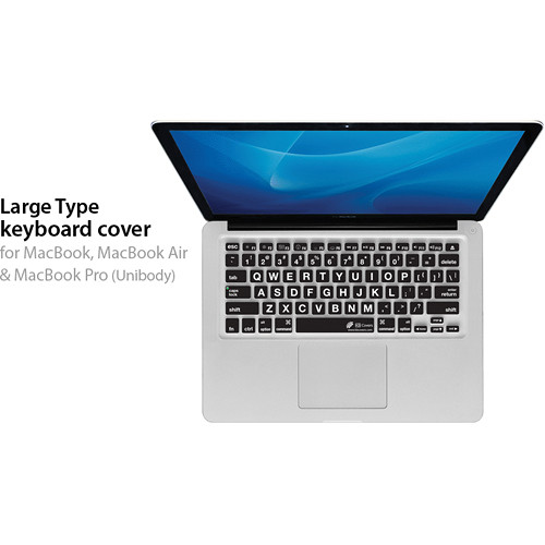 KB Covers Large Type Keyboard Cover (Clear w/ Black Buttons)