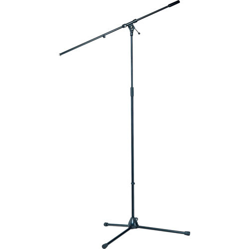 K&M 21021 Tripod Microphone Stand with Fixed Boom (Black)