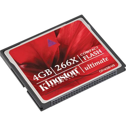 Kingston 4GB CompactFlash Ultimate 266x Card CF/4GBU2 B&H Photo