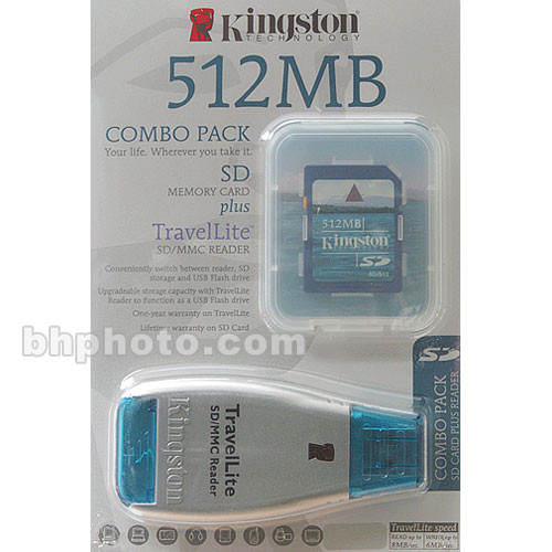 Kingston TravelLite SD/MMC Card Reader with 512MB SD FCRTLSD512