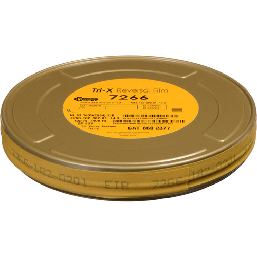 Kodak Tri-X Black-and-White Reversal Film #7266 (16mm 400' Roll Single Perf)