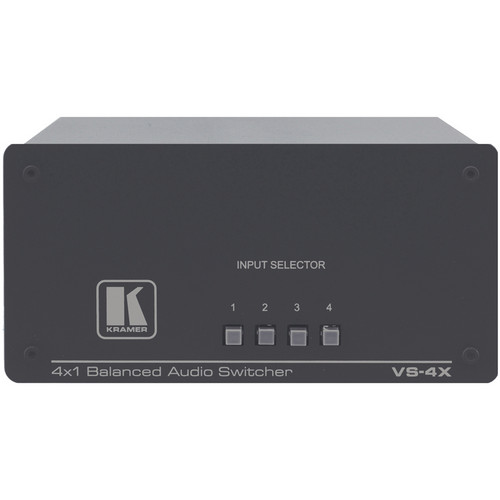 Kramer VS4X 4x1 Balanced Stereo Audio Switcher (XLR) VS4X B&H