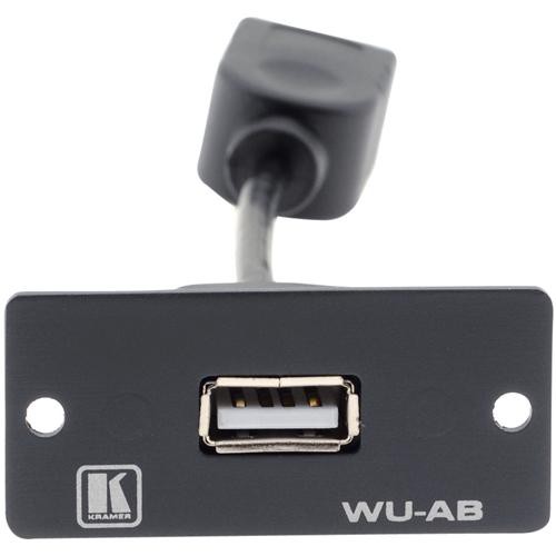 Kramer USB Type-A to Type-B Pigtail Wall Plate Insert (Black)