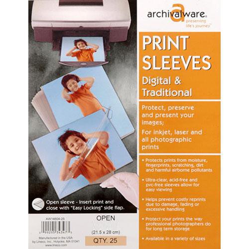 Lineco Print Sleeves with Locking Side Flap (11x14