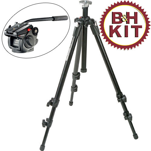 Manfrotto 055XDB Tripod (Black) with 501HDV Head B&H Photo Video