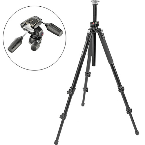Manfrotto 055XPROB Tripod Legs (Black) w/ 804RC2 Head B&H Photo
