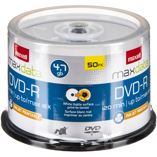 DVDR Printable DVD R Maxell Printable 16X Bulk Pack DVDR Printable DVD R Maxell Printable 16X Bulk Pack
