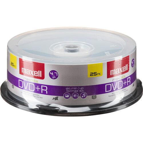 Maxell DVD+R 4.7GB, 16x Disc (25) 639011 B&H Photo Video