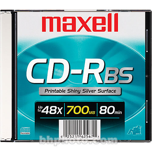 Maxell CD-R 700MB Silver Thermal Disc 648741 B&amp;H Photo Video