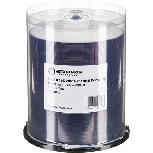 Microboards White Thermal-Printable DVD-